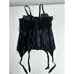 NWT Acelandy Y2K Sheer Floral Lace Mesh Black Gothic Corset Size 2XL/3XL